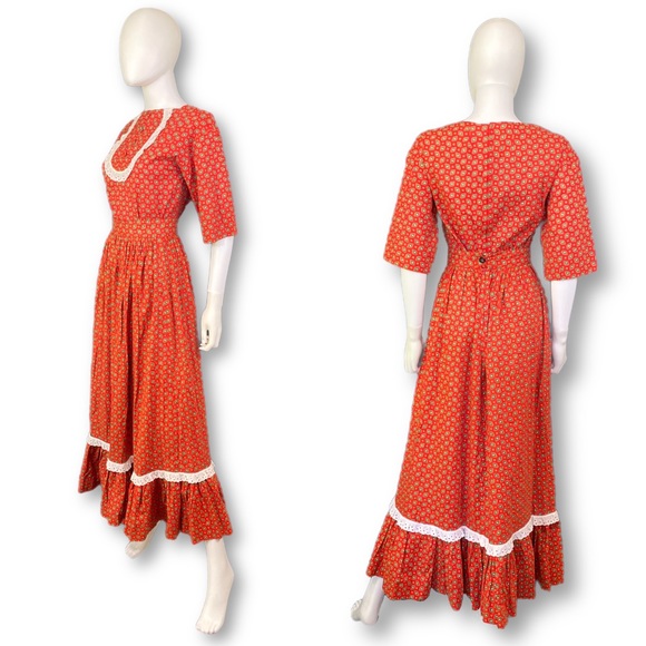 (SOLD) Vintage 70s Prairie Cottagecore Skirt Set - Picture 2 of 5